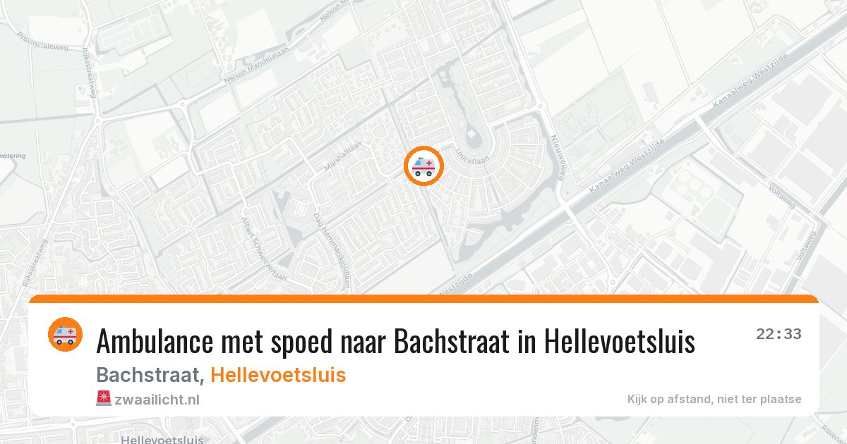 Ambulance met spoed naar Bachstraat in Hellevoetsluis — 10 aug 2026