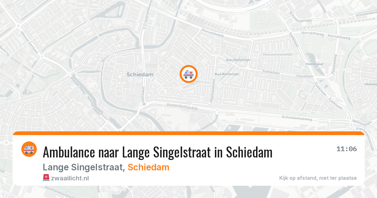 Ambulance naar Lange Singelstraat in Schiedam — 26 mrt 2026