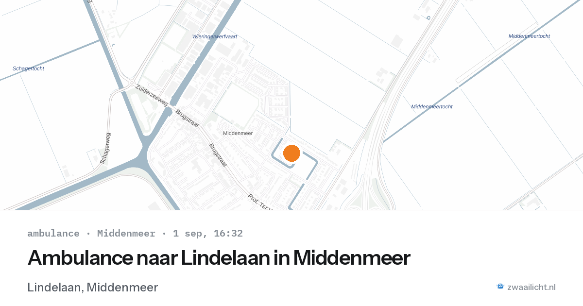 Ambulance naar Lindelaan in Middenmeer — 1 sep 2026