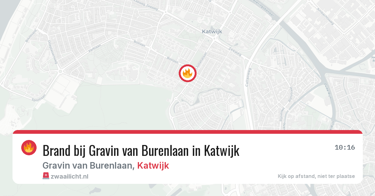 Brand bij Gravin van Burenlaan in Katwijk — 29 mei 2026