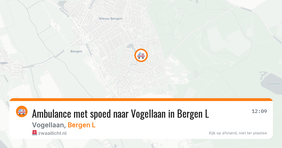 Ambulance met spoed naar Vogellaan in Bergen L — 15 jul 2026