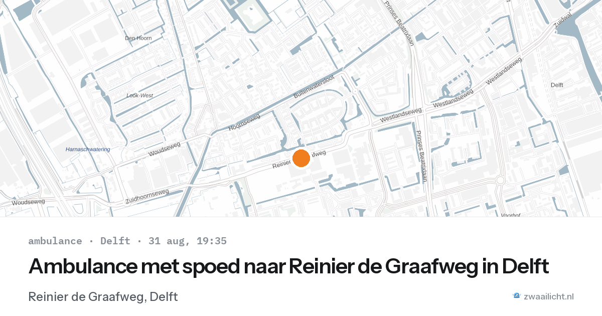 Ambulance met spoed naar Reinier de Graafweg in Delft — 31 aug 2026