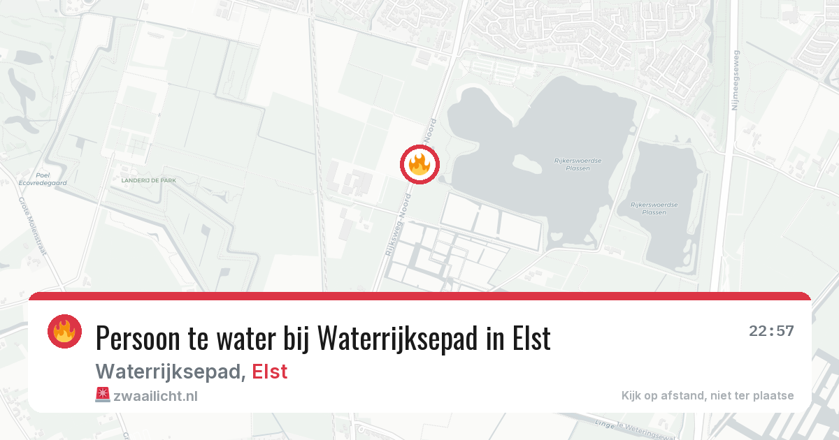 Persoon te water bij Waterrijksepad in Elst — 26 jun 2026