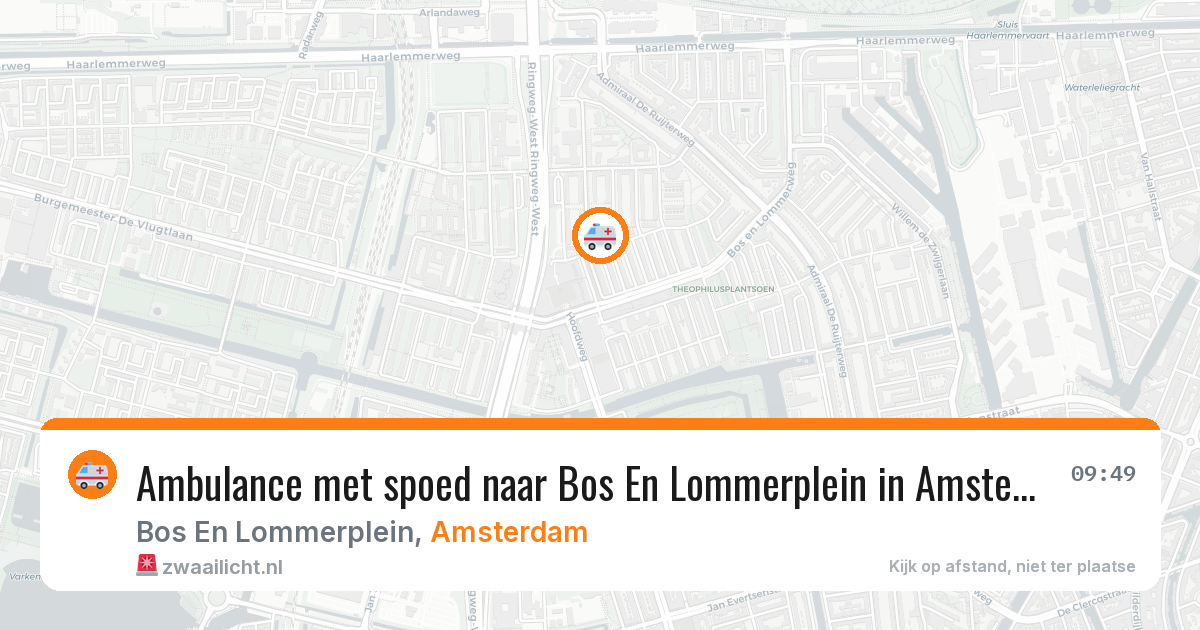 Ambulance met spoed naar Bos En Lommerplein in Amsterdam — 31 mrt 2026