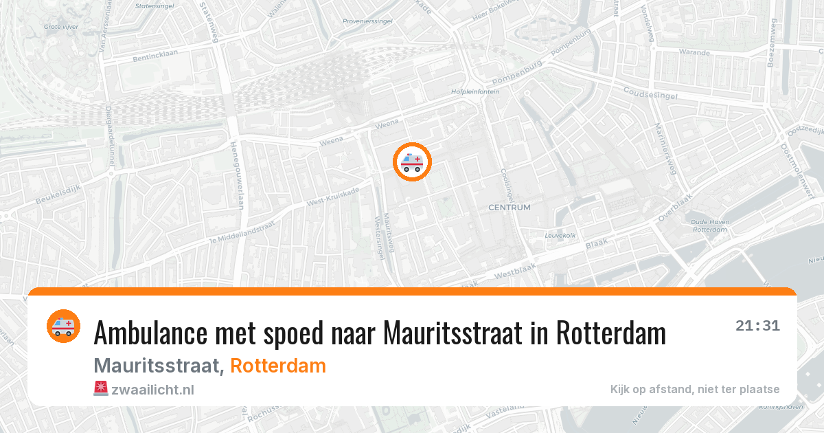 Ambulance met spoed naar Mauritsstraat in Rotterdam — 13 mei 2026