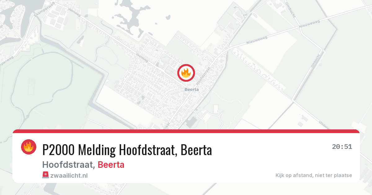 P2000 Melding Hoofdstraat, Beerta — 6 aug 2026