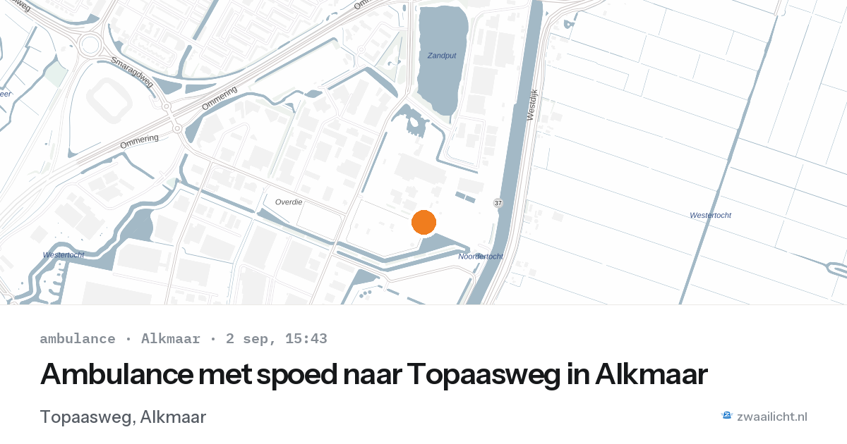 Ambulance met spoed naar Topaasweg in Alkmaar — 2 sep 2026
