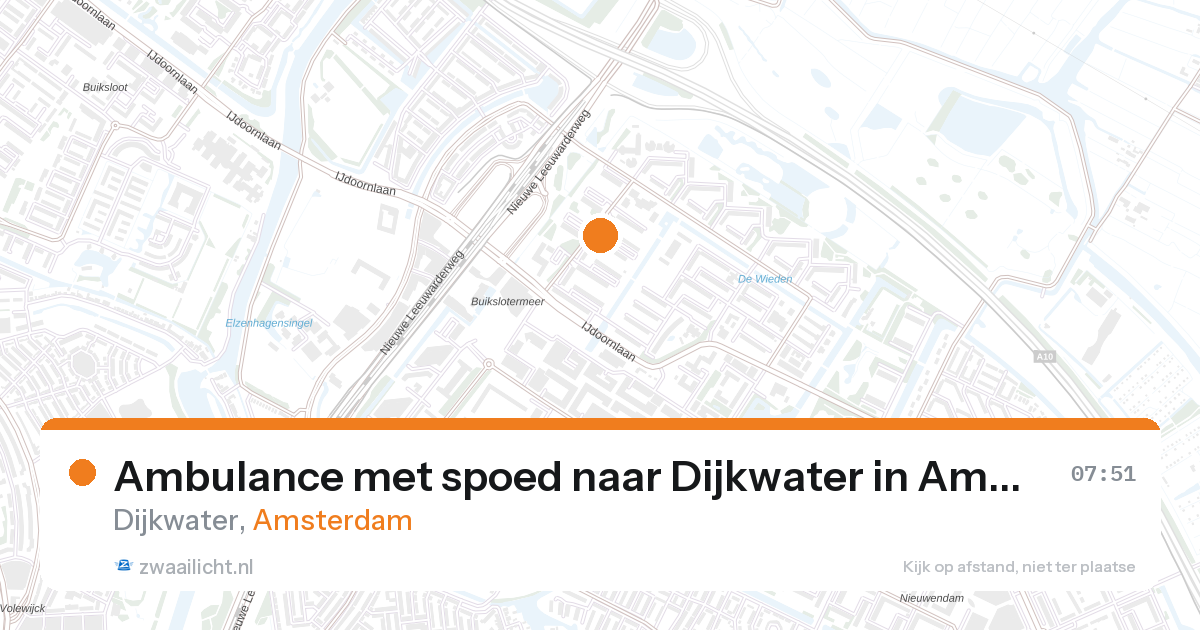 Ambulance met spoed naar Dijkwater in Amsterdam — 28 aug 2026