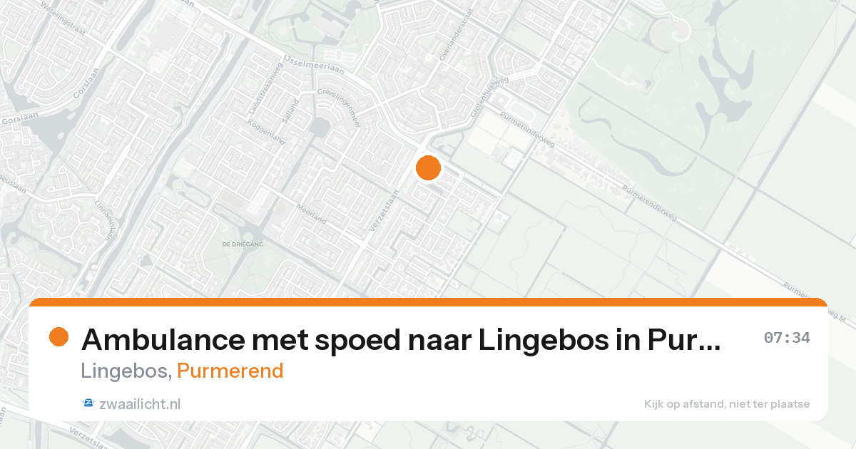 Ambulance met spoed naar Lingebos in Purmerend — 15 mei 2026