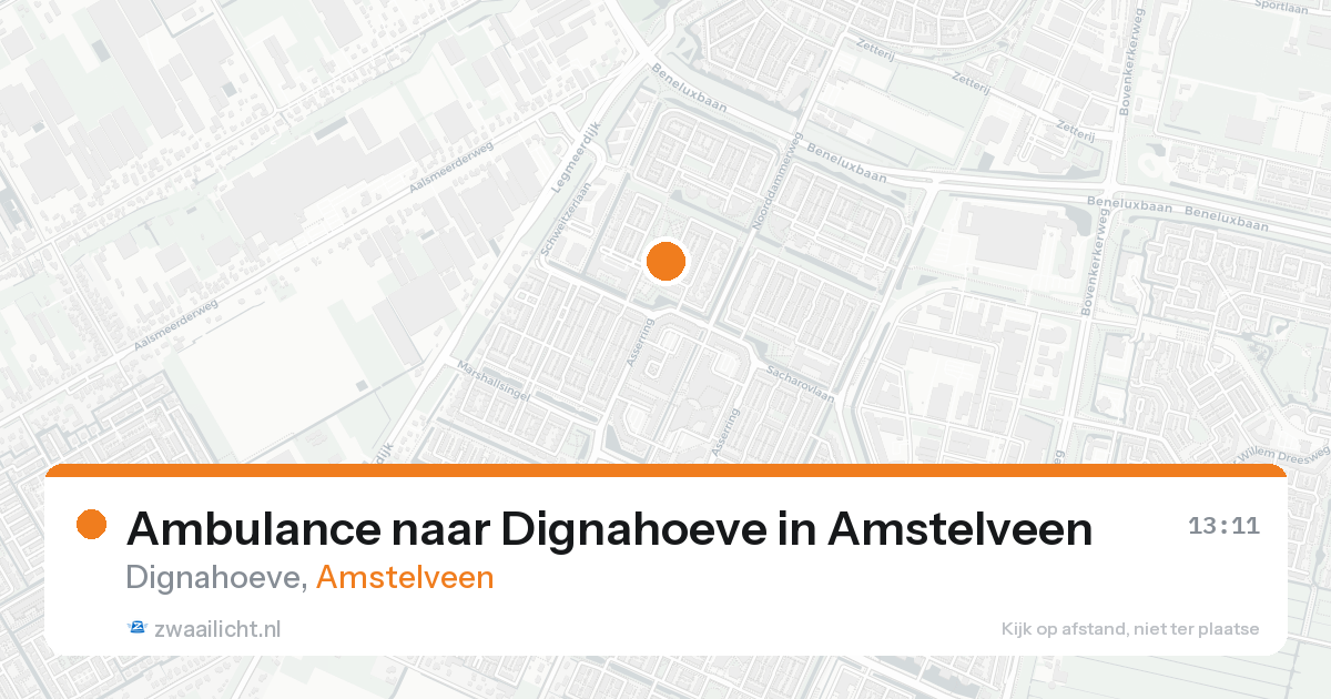 Ambulance naar Dignahoeve in Amstelveen — 25 aug 2026