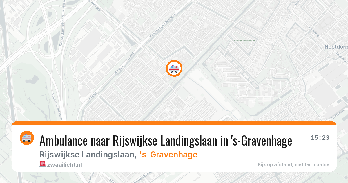 Ambulance naar Rijswijkse Landingslaan in 's-Gravenhage — 23 mrt 2026