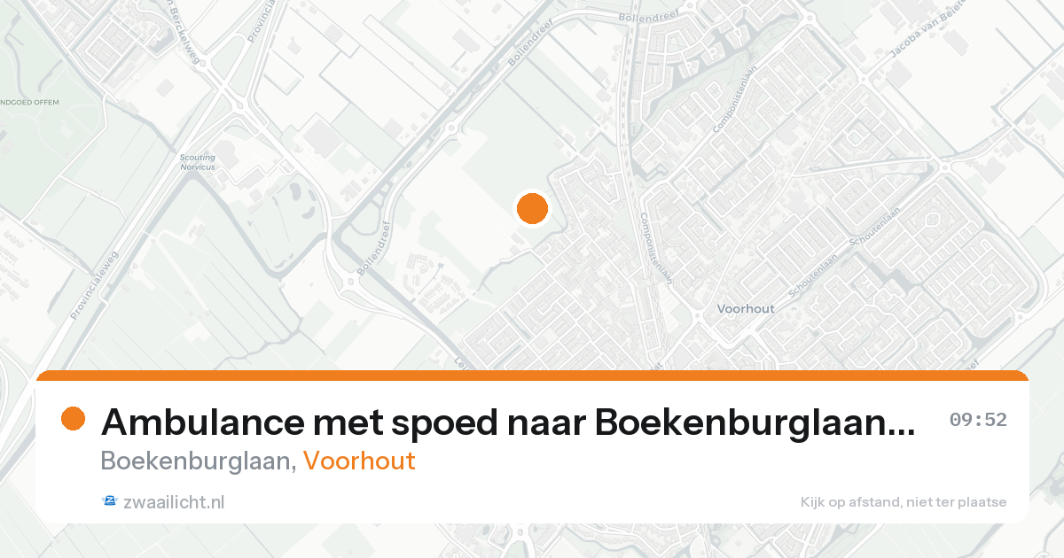 Ambulance met spoed naar Boekenburglaan in Voorhout — 15 aug 2026