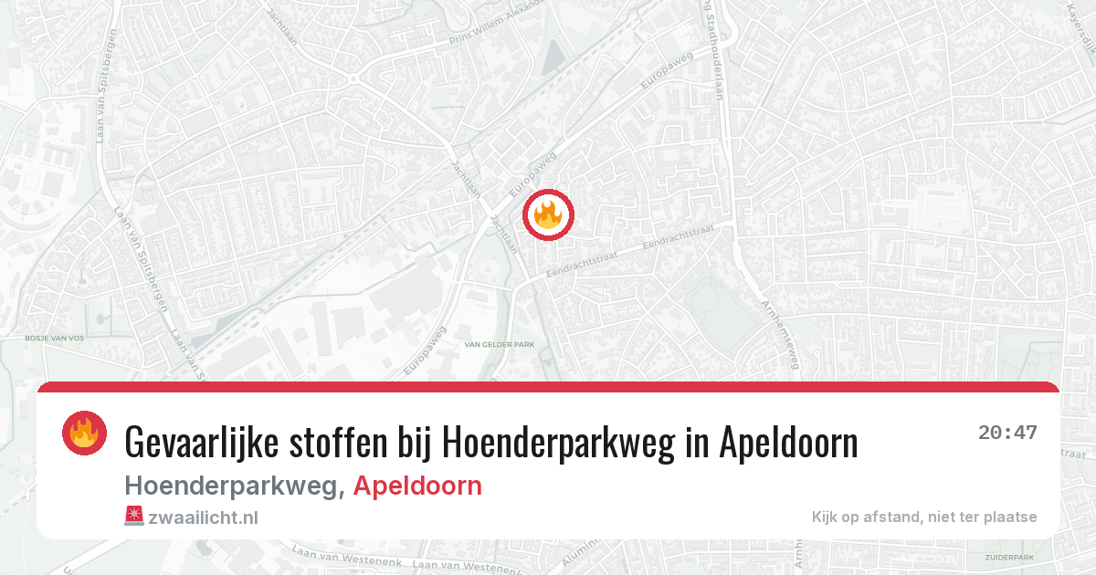 Gevaarlijke stoffen bij Hoenderparkweg in Apeldoorn — 27 mrt 2026