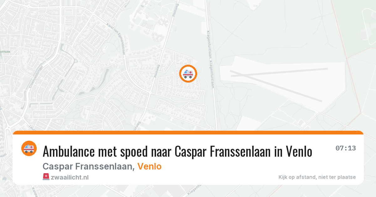 Ambulance met spoed naar Caspar Franssenlaan in Venlo — 26 mei 2026