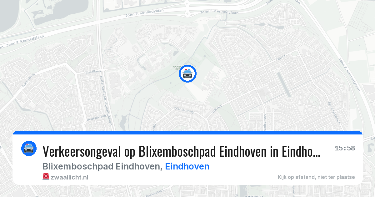 Verkeersongeval op Blixemboschpad Eindhoven in Eindhoven — 13 aug 2026