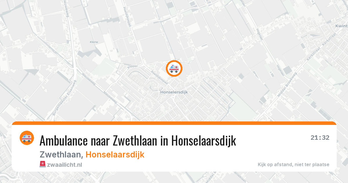 Ambulance naar Zwethlaan in Honselaarsdijk — 18 mrt 2026