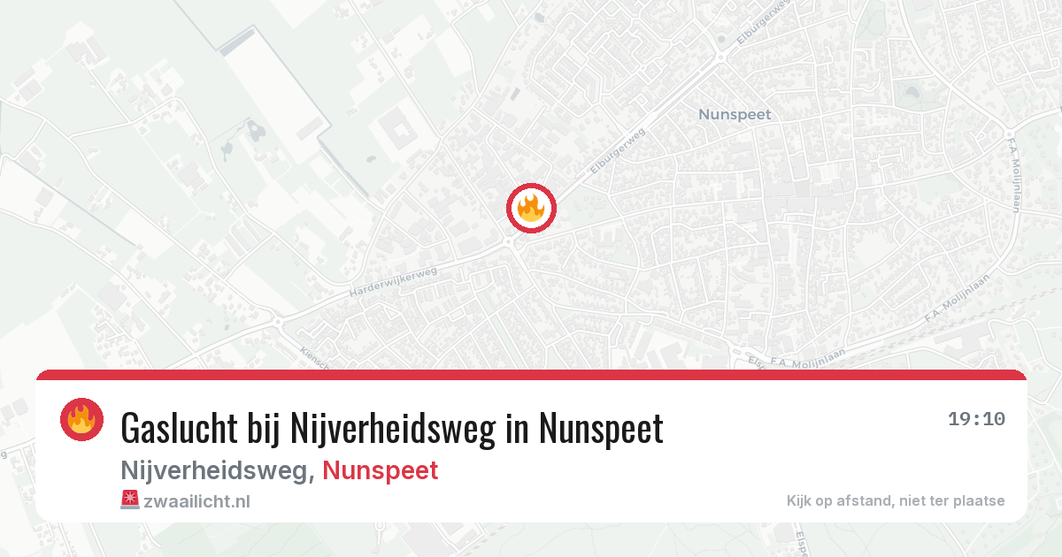 Gaslucht bij Nijverheidsweg in Nunspeet — 8 mei 2026