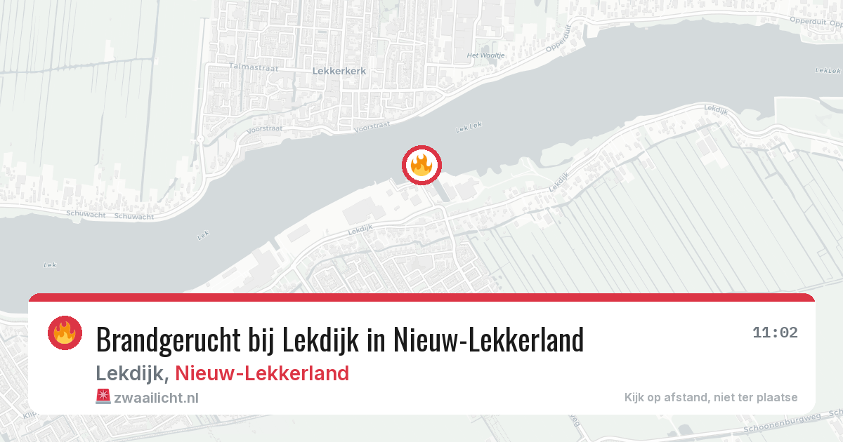 Brandgerucht bij Lekdijk in Nieuw-Lekkerland — 16 mei 2026