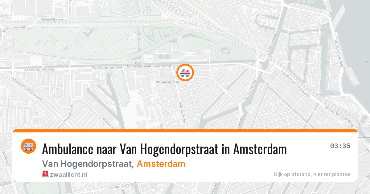 Ambulance naar Van Hogendorpstraat in Amsterdam — 14 aug 2026