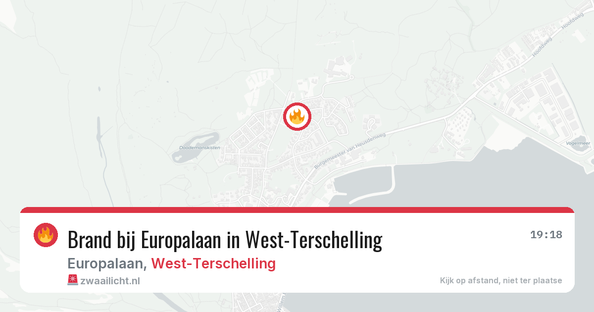 Brand bij Europalaan in West-Terschelling — 17 jul 2026