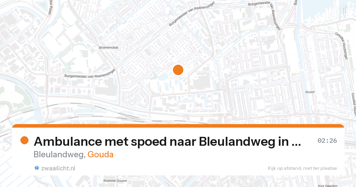 Ambulance met spoed naar Bleulandweg in Gouda — 28 aug 2026