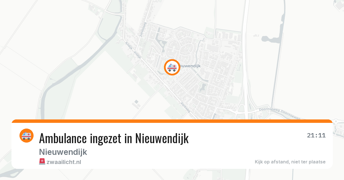 Ambulance ingezet in Nieuwendijk — 10 aug 2026