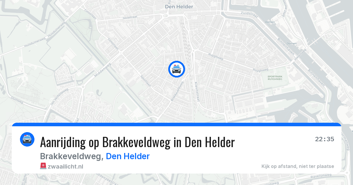 Aanrijding op Brakkeveldweg in Den Helder — 6 jun 2026