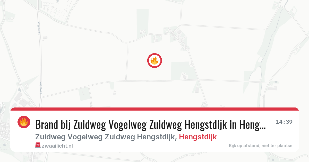 Brand bij Zuidweg Vogelweg Zuidweg Hengstdijk in Hengstdijk — 1 aug 2026