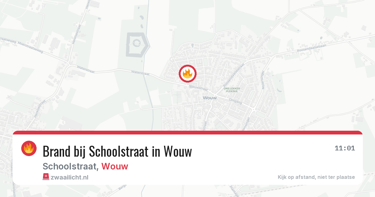 Brand bij Schoolstraat in Wouw — 27 jul 2026