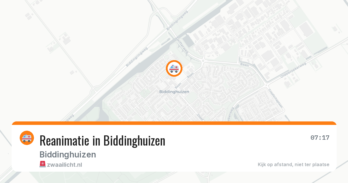 Reanimatie in Biddinghuizen — 10 aug 2026
