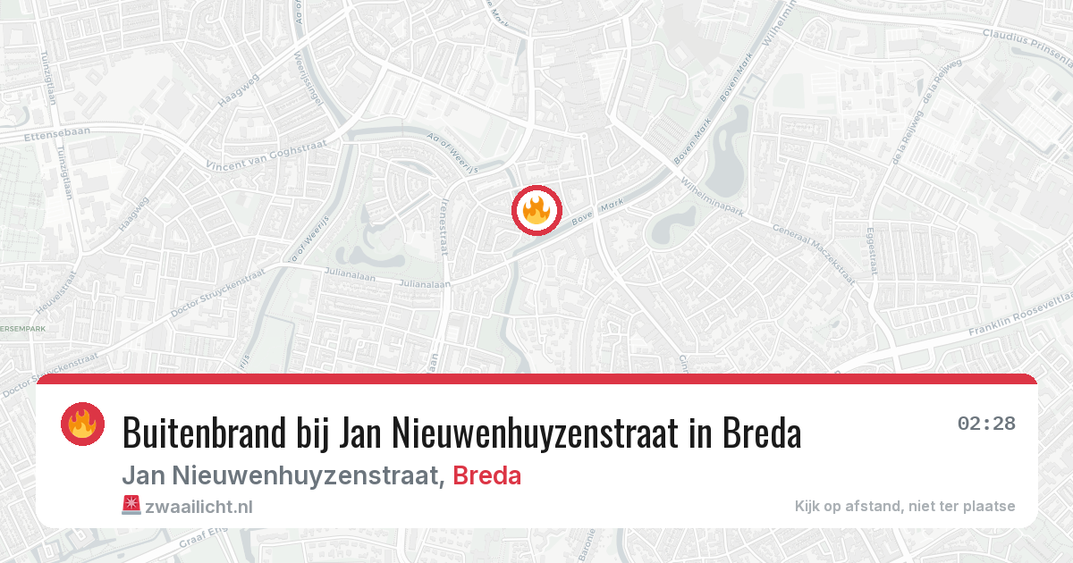 Buitenbrand bij Jan Nieuwenhuyzenstraat in Breda — 13 aug 2026