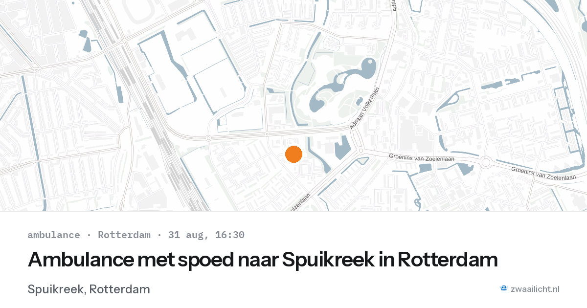 Ambulance met spoed naar Spuikreek in Rotterdam — 31 aug 2026