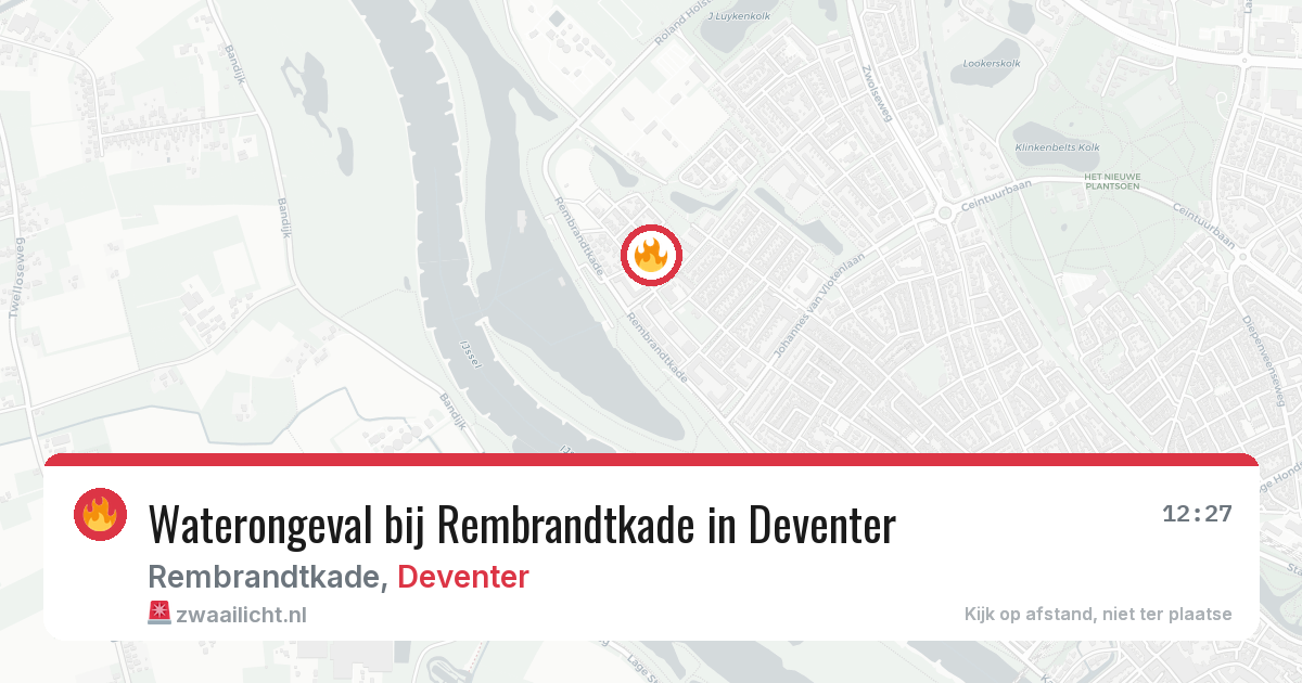 Waterongeval bij Rembrandtkade in Deventer — 19 jun 2026