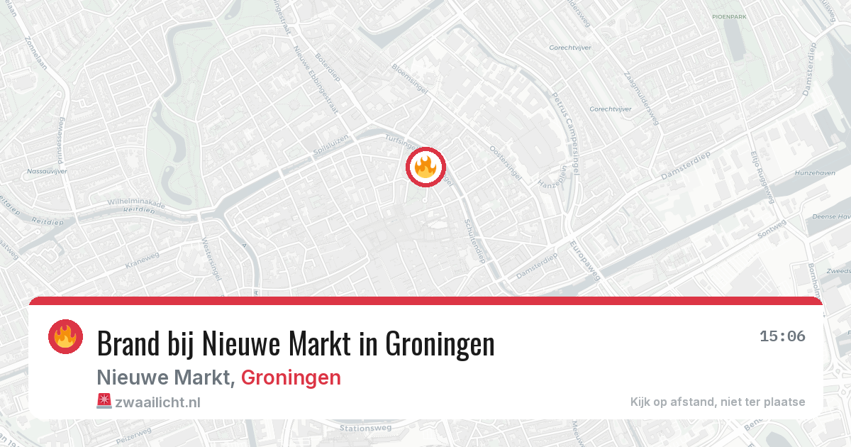 Brand bij Nieuwe Markt in Groningen — 18 mei 2026