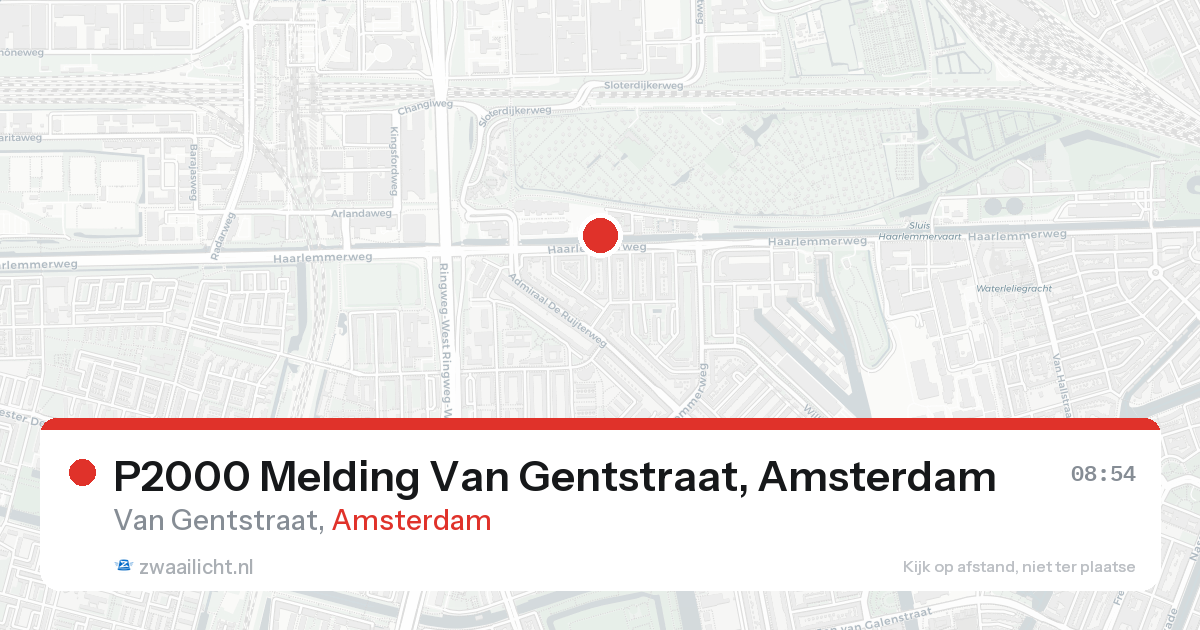 P2000 Melding Van Gentstraat, Amsterdam — 8 feb 2026