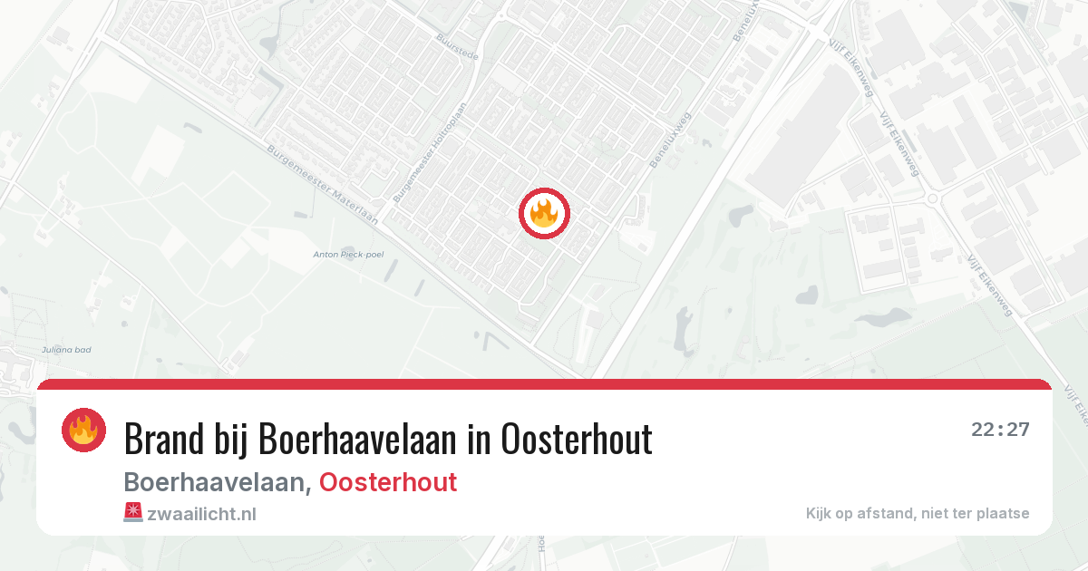 Brand bij Boerhaavelaan in Oosterhout — 1 aug 2026