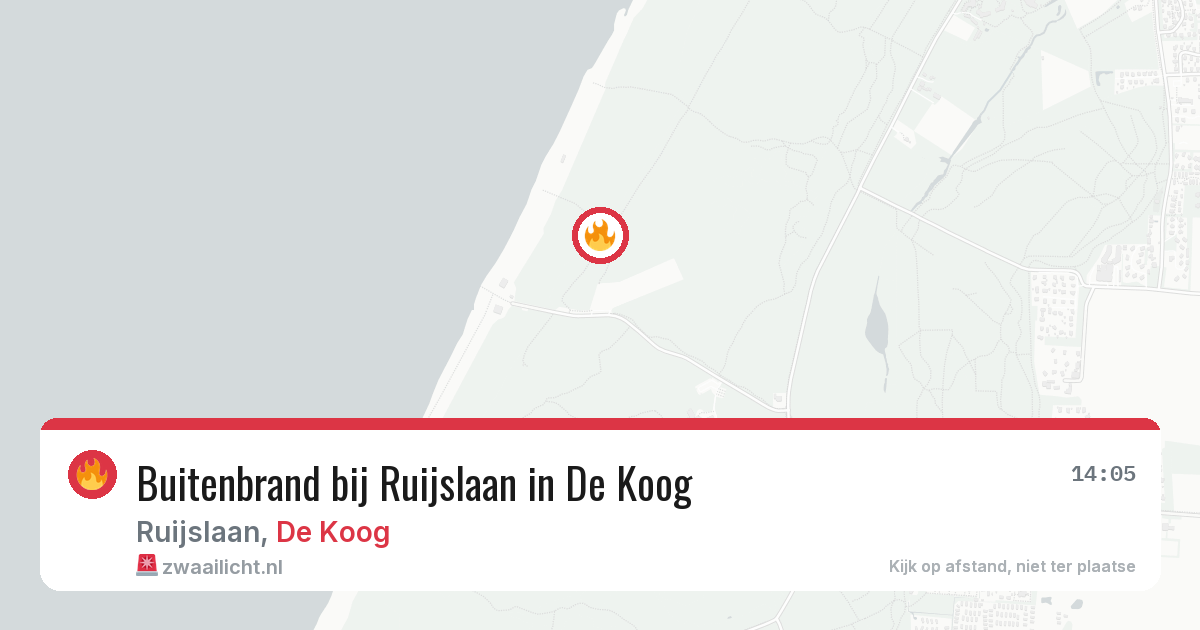 Buitenbrand bij Ruijslaan in De Koog — 3 aug 2026