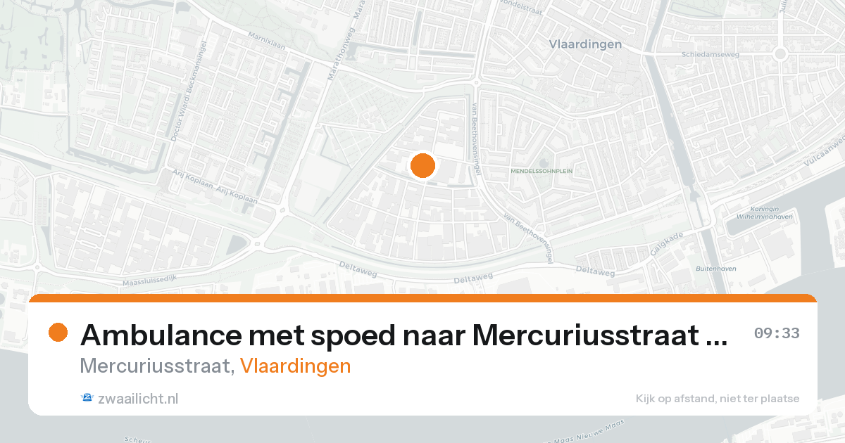 Ambulance met spoed naar Mercuriusstraat in Vlaardingen — 16 aug 2026