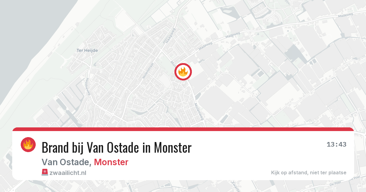 Brand bij Van Ostade in Monster — 31 jul 2026