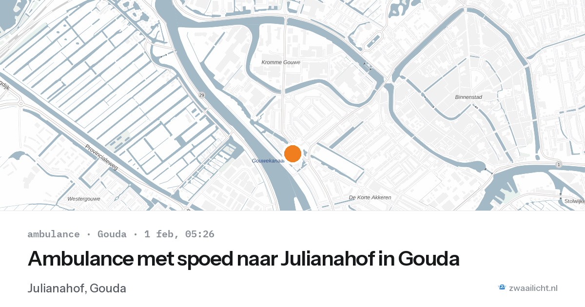 Ambulance met spoed naar Julianahof in Gouda — 1 feb 2026