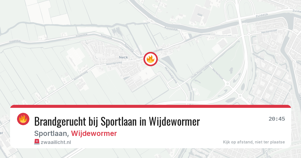 Brandgerucht bij Sportlaan in Wijdewormer — 4 mei 2026