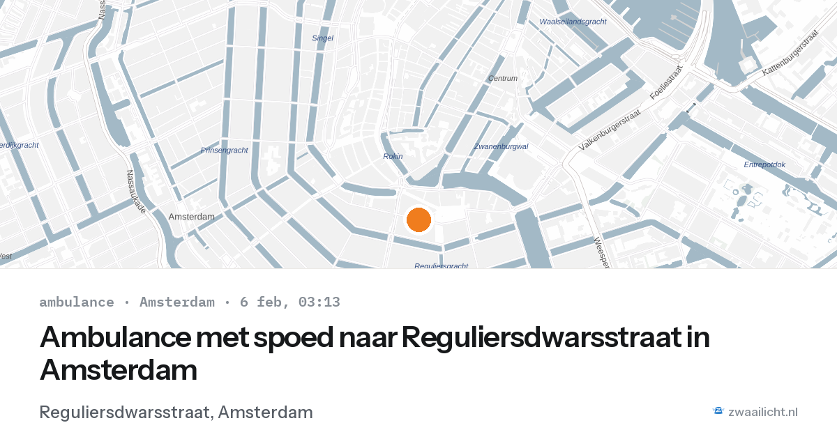 Ambulance met spoed naar Reguliersdwarsstraat in Amsterdam — 6 feb 2026