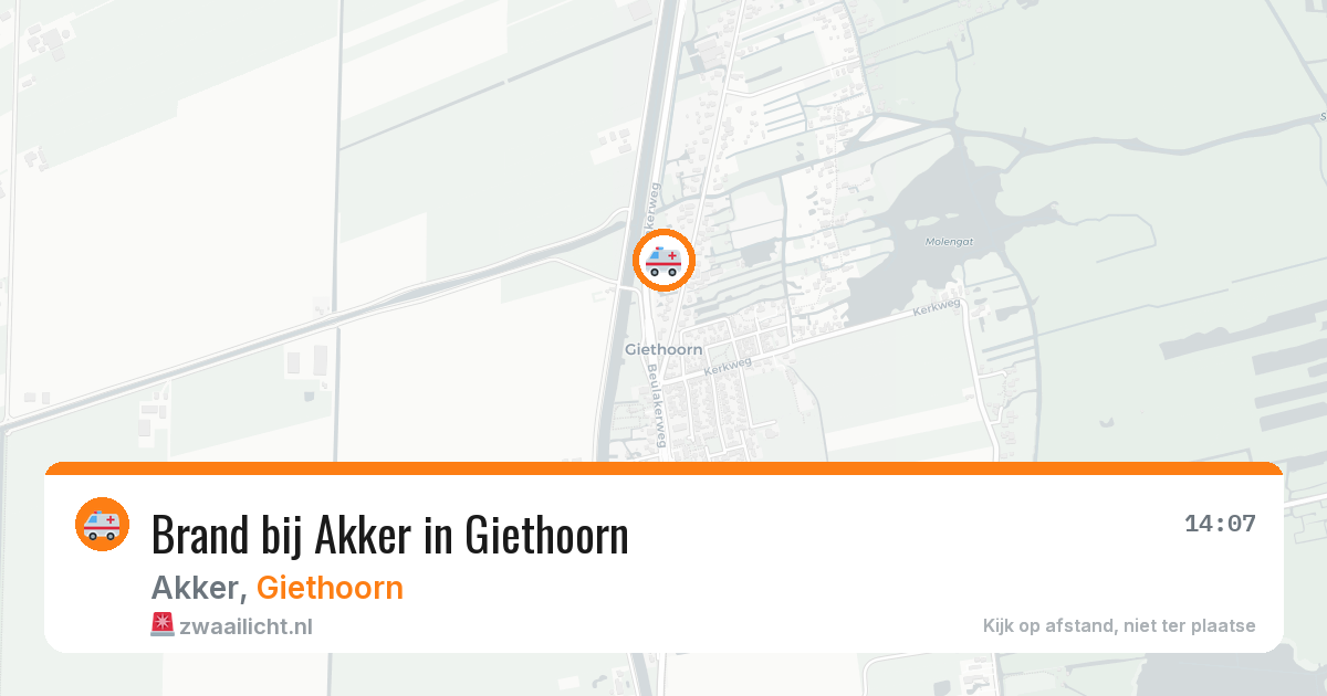 Brand bij Akker in Giethoorn — 29 jul 2026