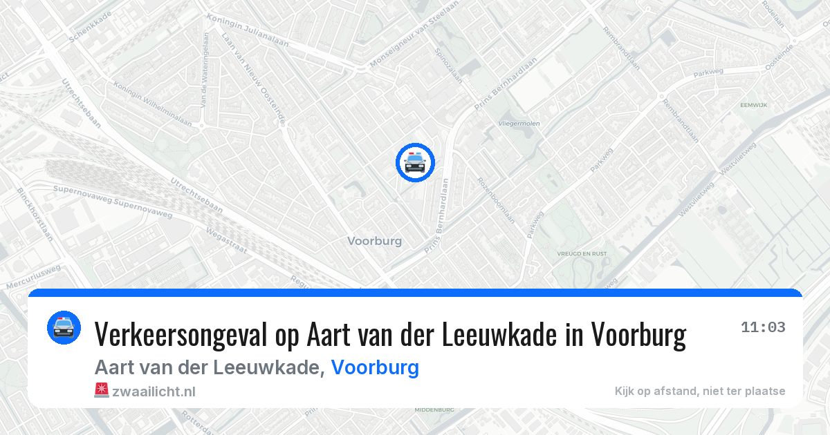 Verkeersongeval op Aart van der Leeuwkade in Voorburg — 16 apr 2026