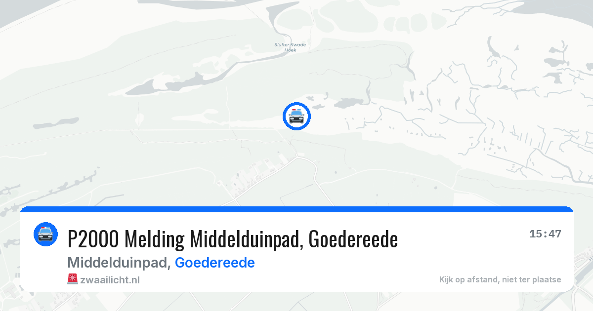 P2000 Melding Middelduinpad, Goedereede — 16 mei 2026