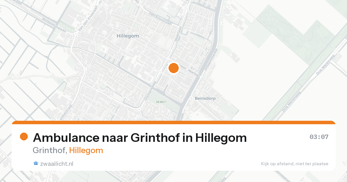 Ambulance naar Grinthof in Hillegom — 22 aug 2026