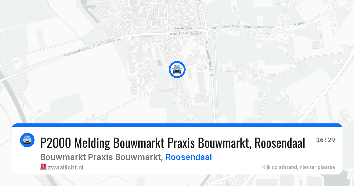 P2000 Melding Bouwmarkt Praxis Bouwmarkt, Roosendaal — 30 apr 2026