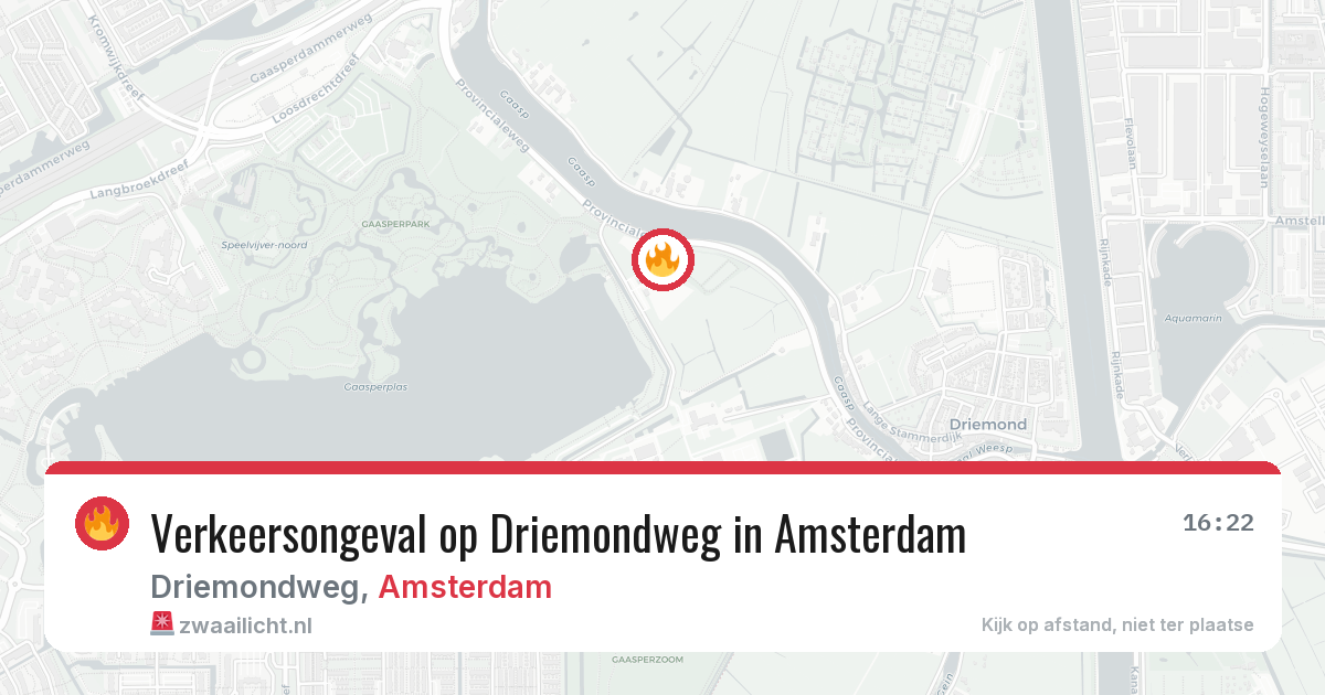 Verkeersongeval op Driemondweg in Amsterdam — 26 mrt 2026
