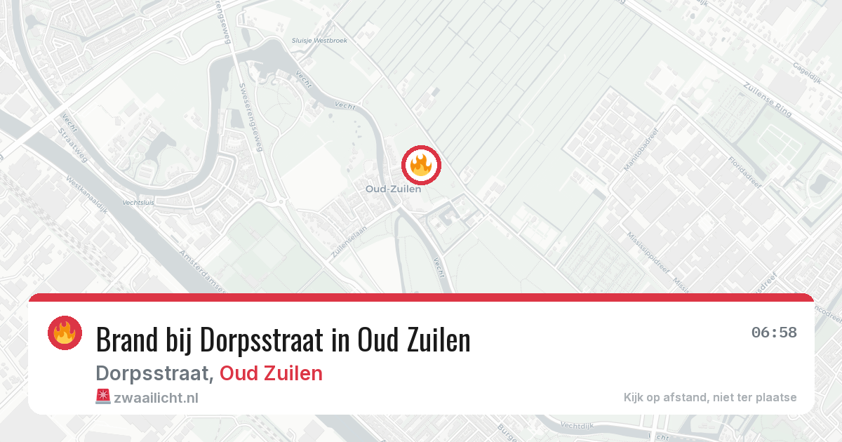 Brand bij Dorpsstraat in Oud Zuilen — 28 jun 2026