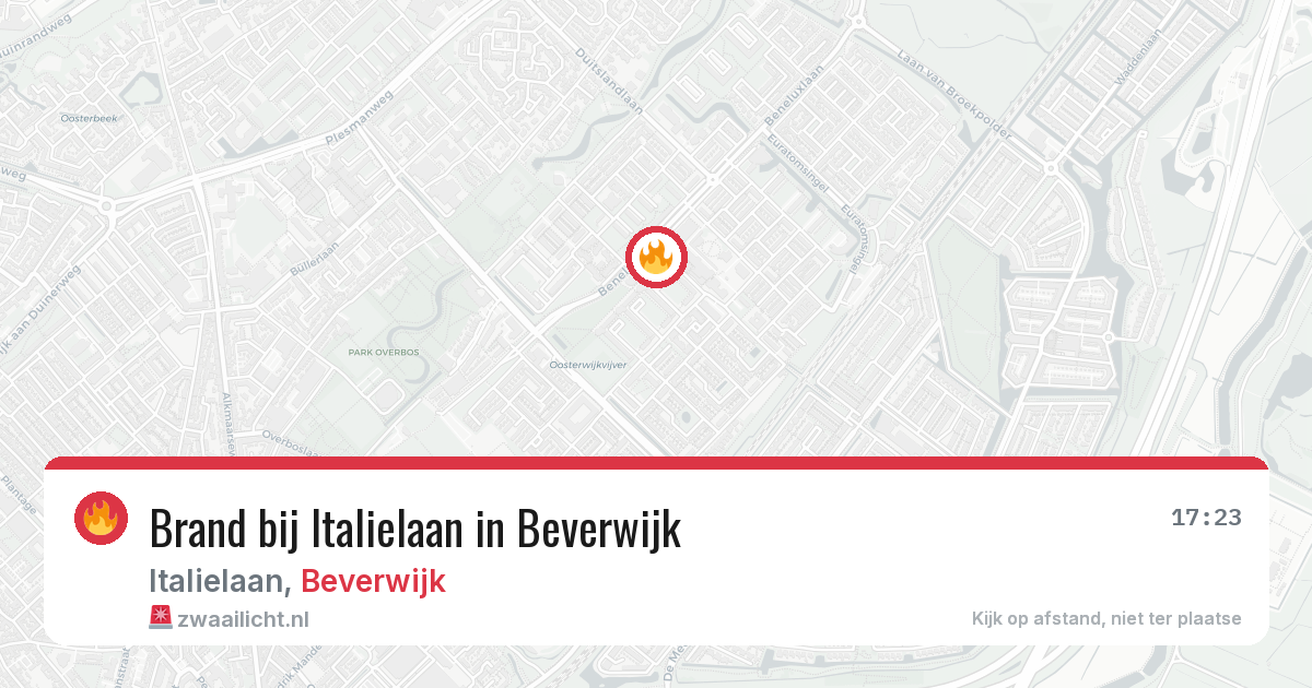 Brand bij Italielaan in Beverwijk — 18 mrt 2026
